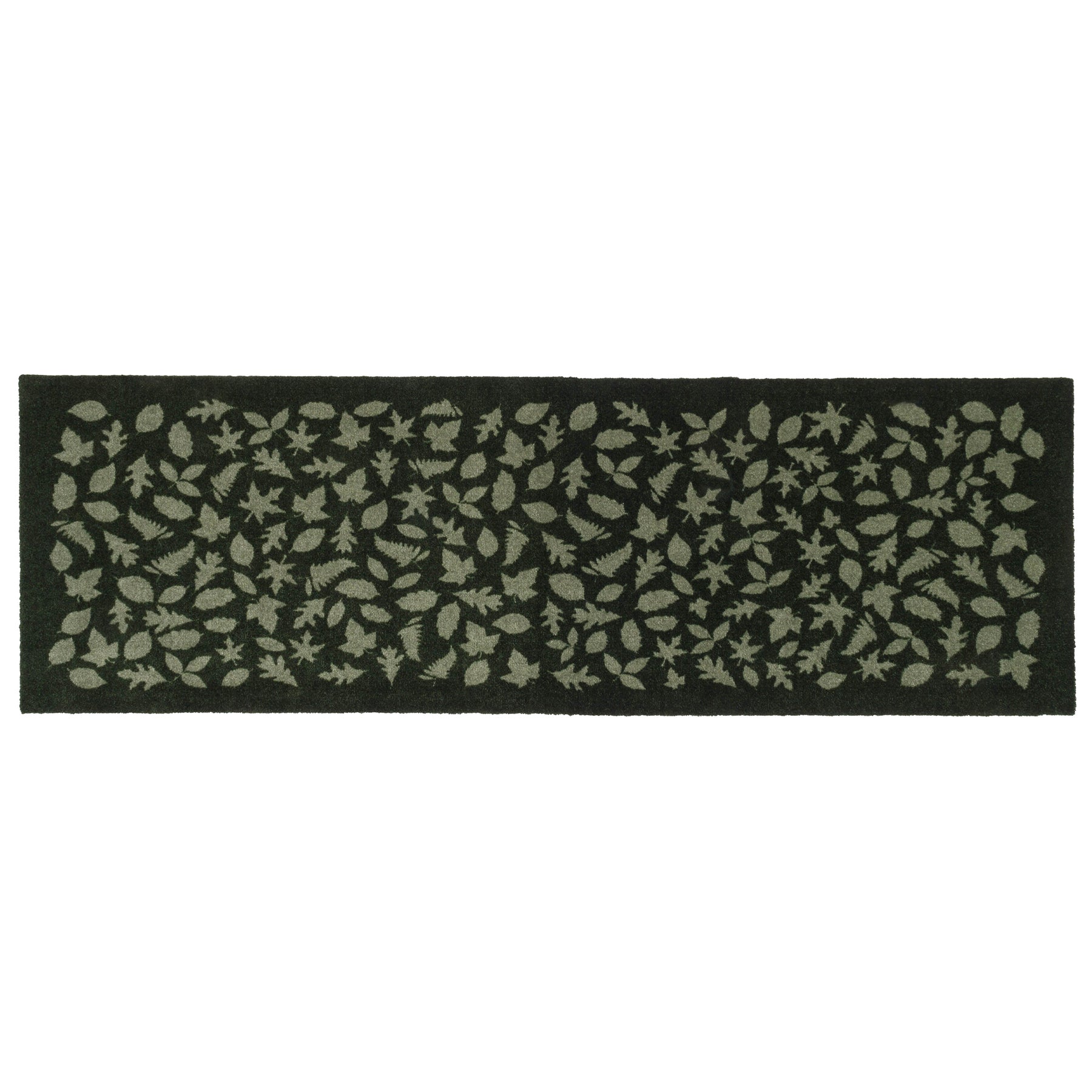 GULVMÅTTE 67 x 200 CM - LEAVES/DARK GREEN