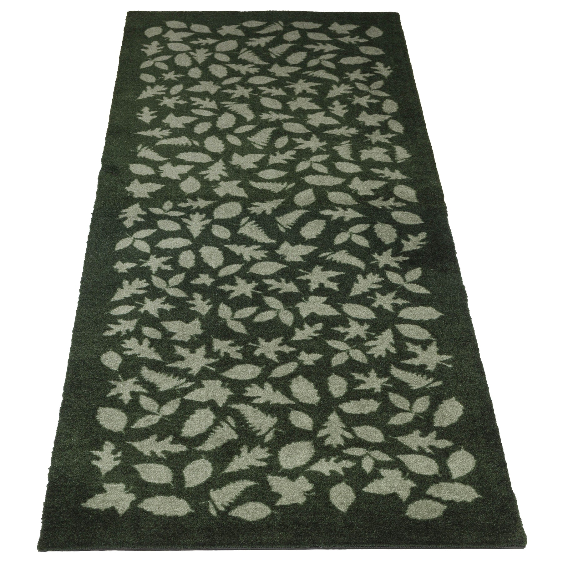 GULVMÅTTE 67 x 200 CM - LEAVES/DARK GREEN