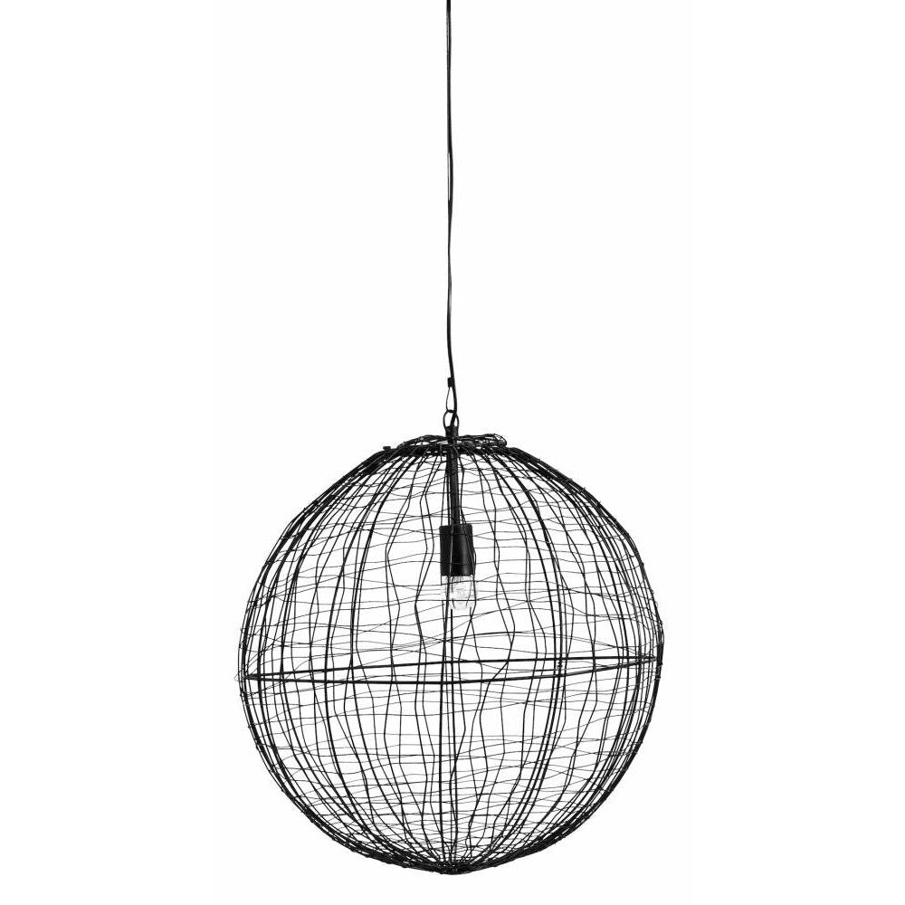 Nordal SELENE rund pendel m/trådnet i jern wire - ø50 cm - sort
