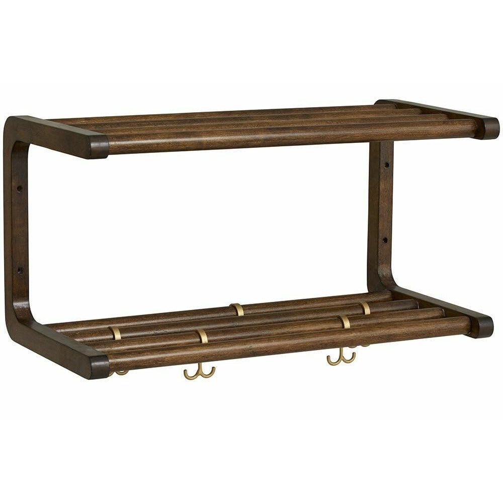 Nordal MAU træhylde med knager / skohylde - L60 cm - natur