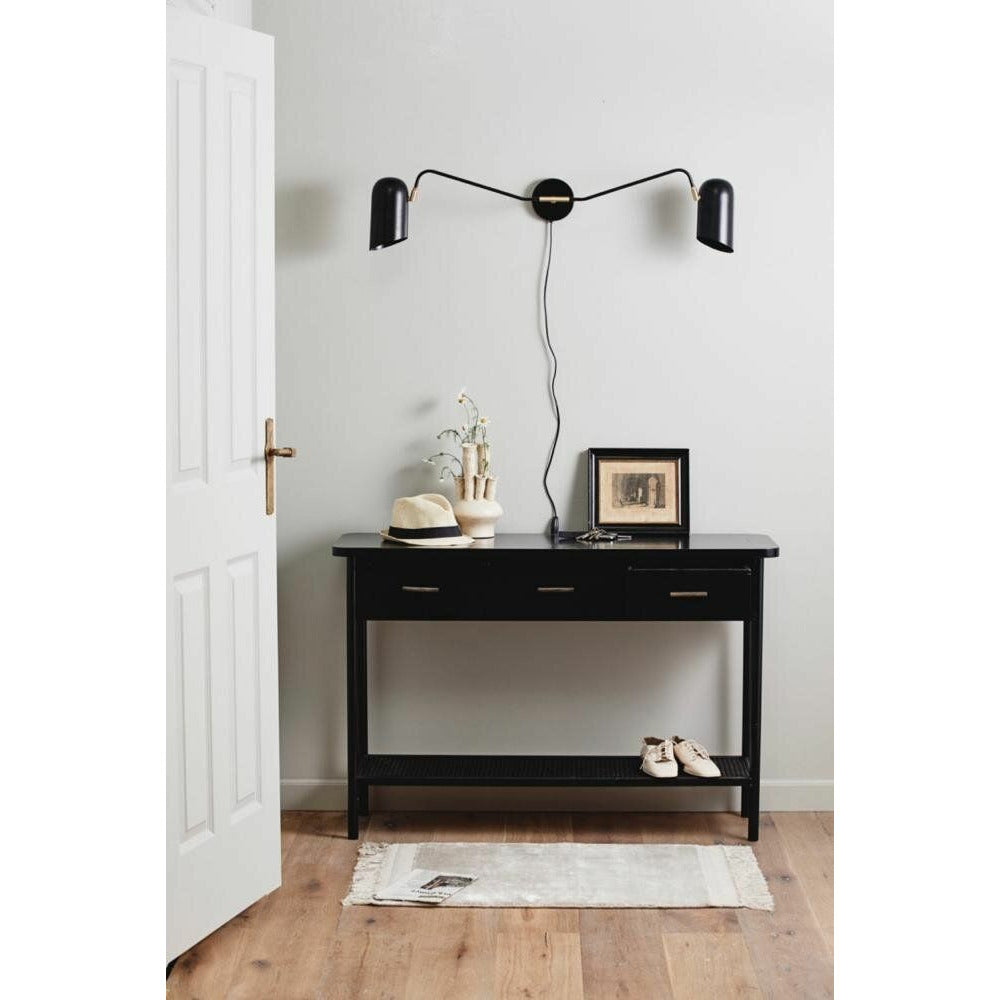 Nordal ERIS væglampe med 2 arme - B100 cm - sort/messing - Nordal - DesignGaragen.dk