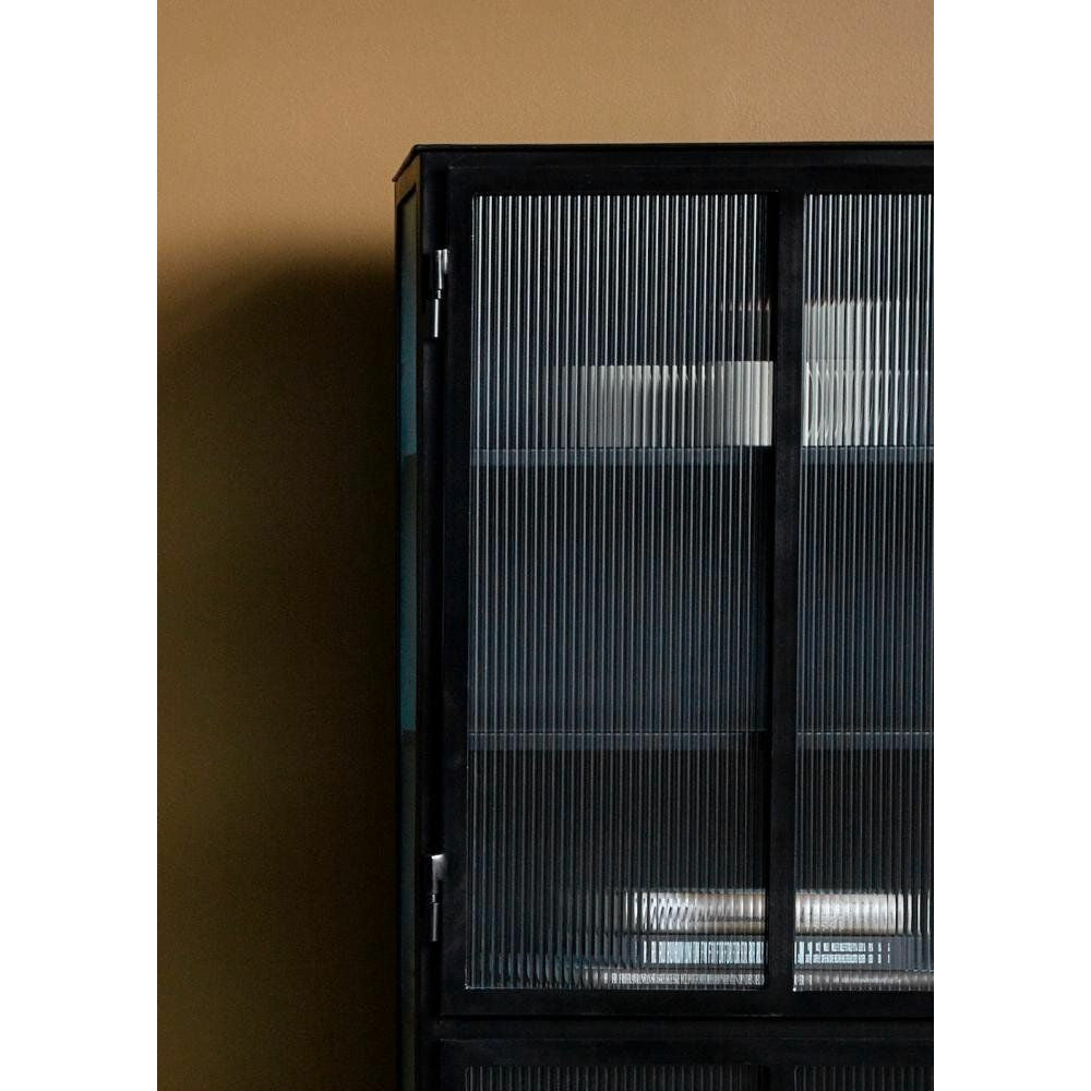 Nordal GROOVY vitrineskab i jern - 185x130 - sort