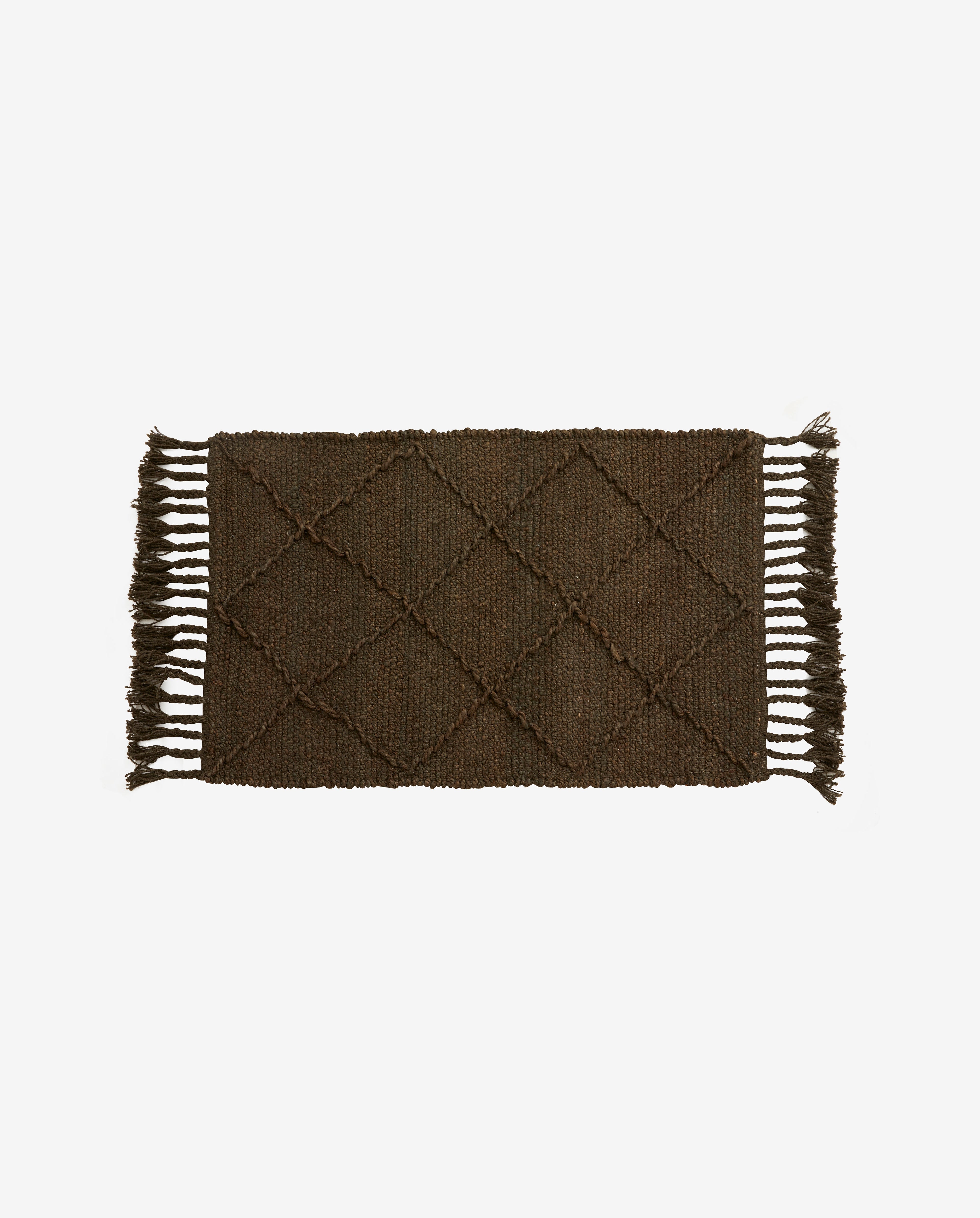JUTAN tæppe i jute 60x90 cm - brun/grøn