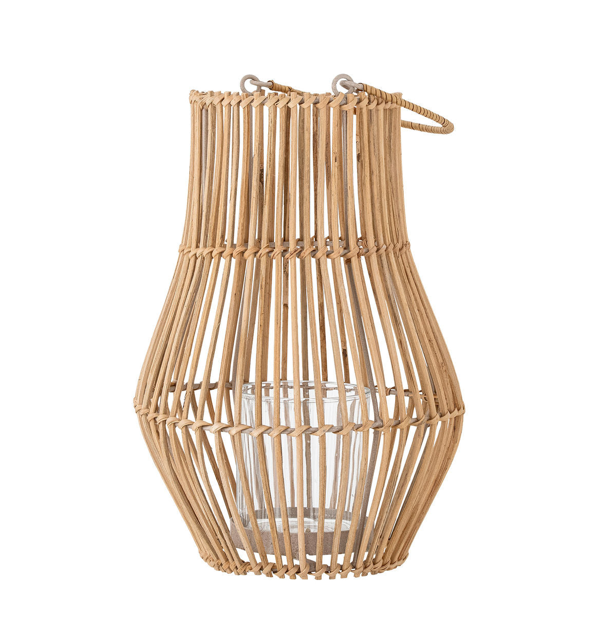 Creative Collection Rae Lanterne m/Glas, Natur, Rattan