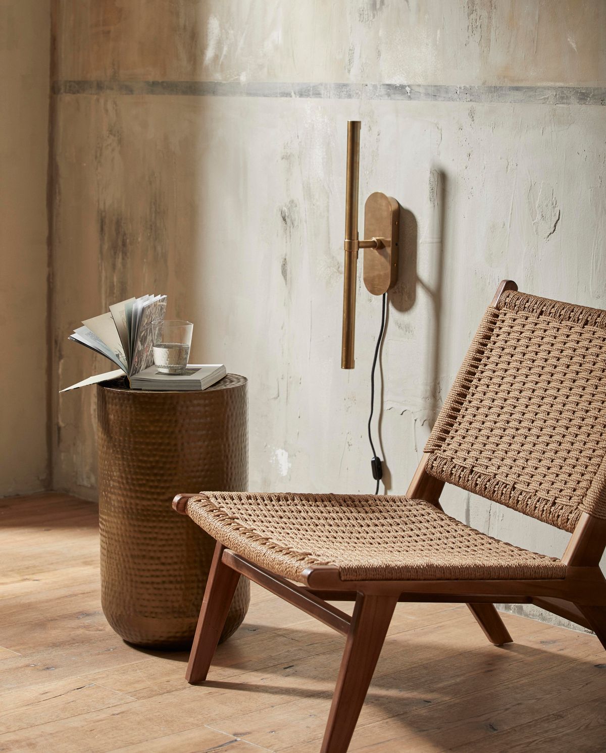 LUNA væglampe, S - messing