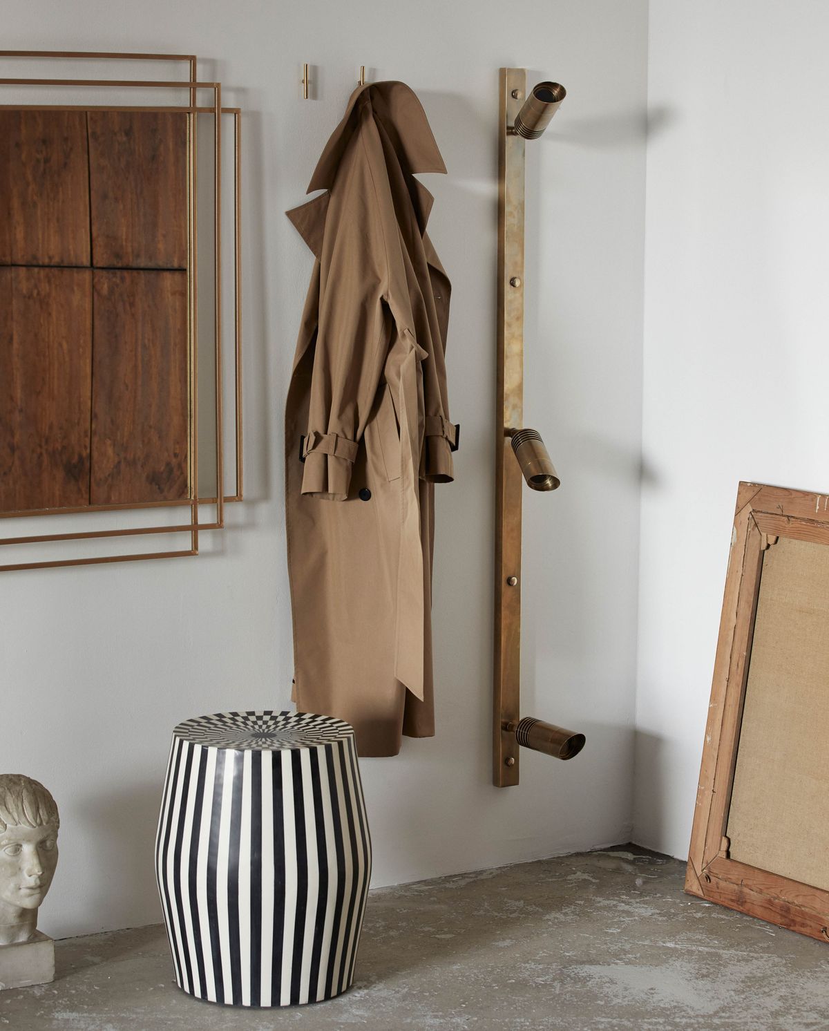 BRAGI væglampe, 3 spots - messing