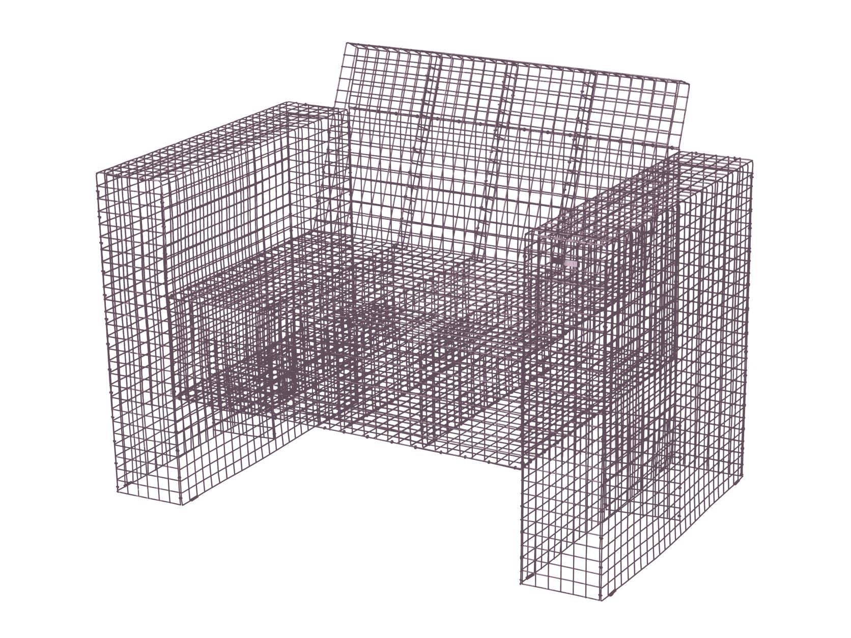 Kalager Design WIRE LOUNGECHAIR, Pastel violet