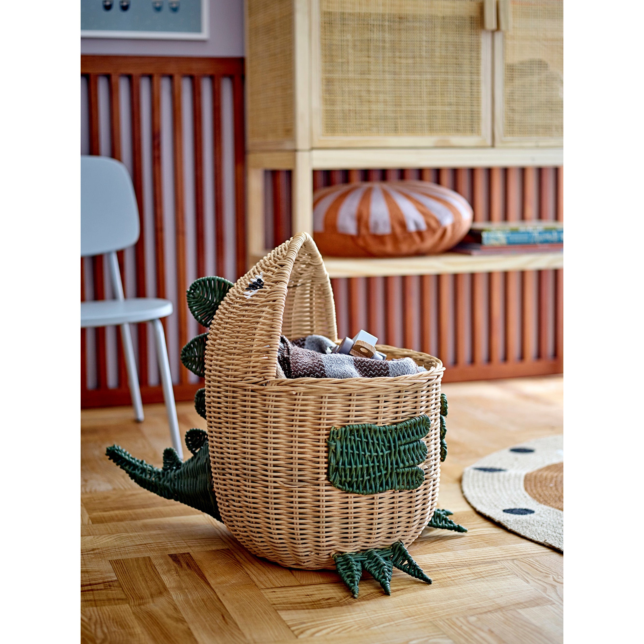 BLOOMINGVILLE MINI Eddi Kurv, Natur, Rattan - L57xH48xW37 cm - DesignGaragen.dk.