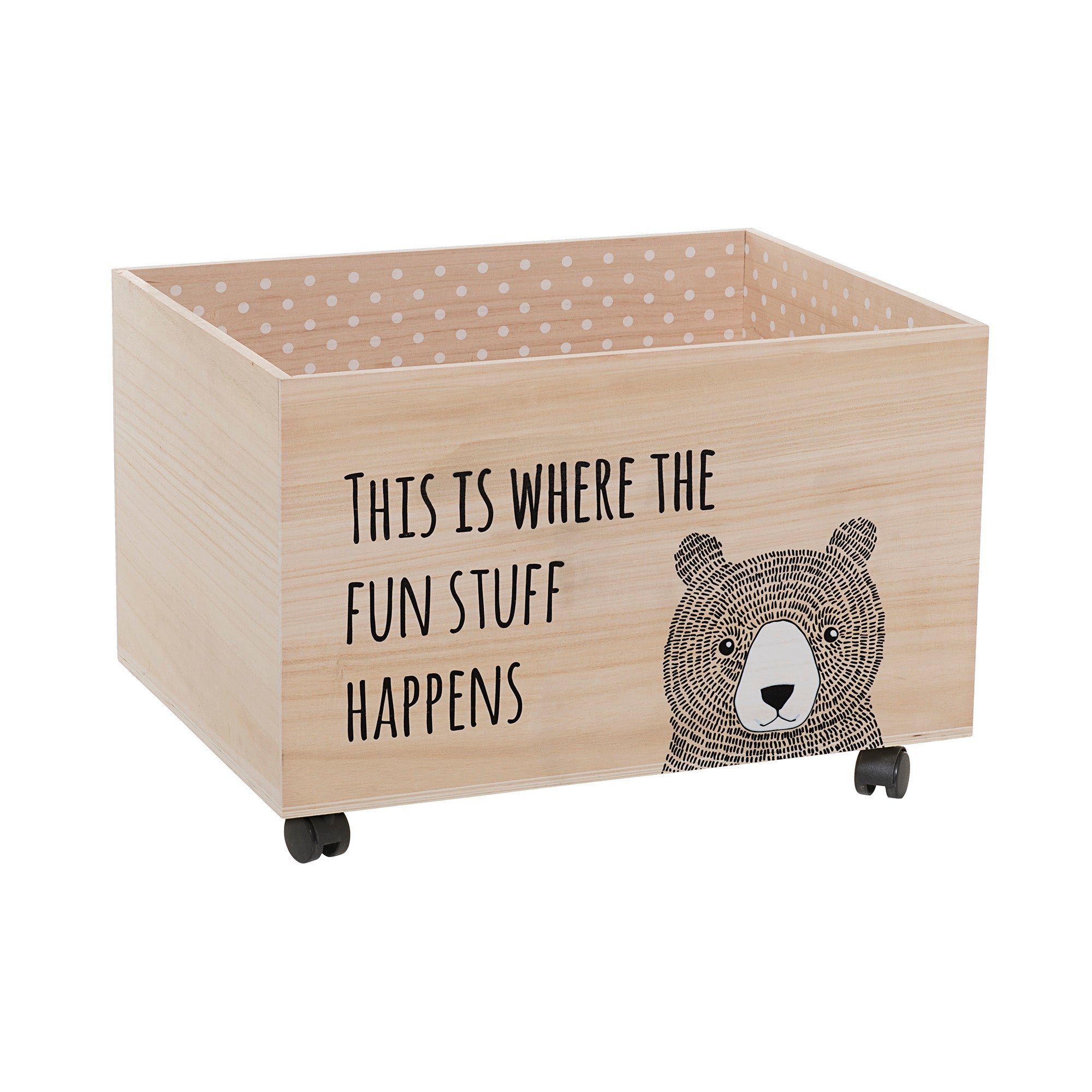 BLOOMINGVILLE MINI Kesa Opbevaringskasse m/Hjul, Natur, Kejsertræ - L60xH40xW45 cm - DesignGaragen.dk.