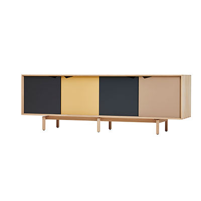 Andersen Furniture - S1 sideboard - l200xd50xh68 cm - eg/sæbe med multi earth låger - Andersen Furniture - DesignGaragen.dk