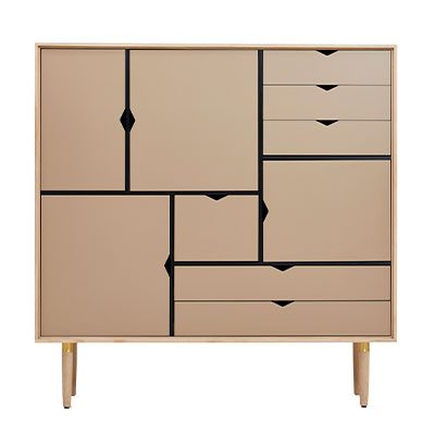 Andersen Furniture - S3 opbevaringsmøbel i eg/sæbe med kashmir front - B130XD43XH132 CM - Andersen Furniture - DesignGaragen.dk