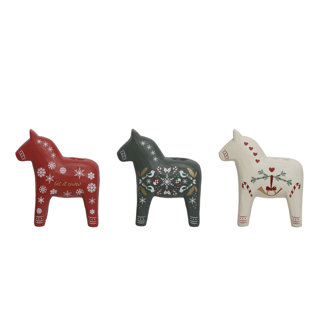 Bloomingville Siffer Lysestage, Rød, Polyresin