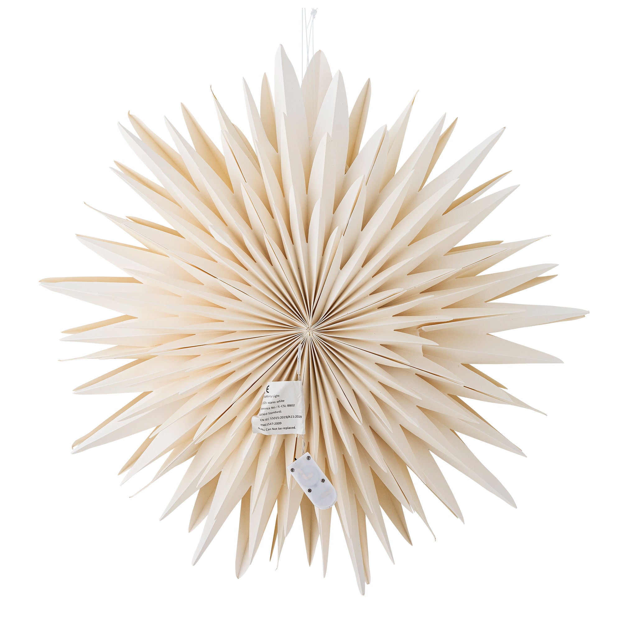 Bloomingville Elijas Stjerne m/lys, Hvid, FSC® Mix, Papir