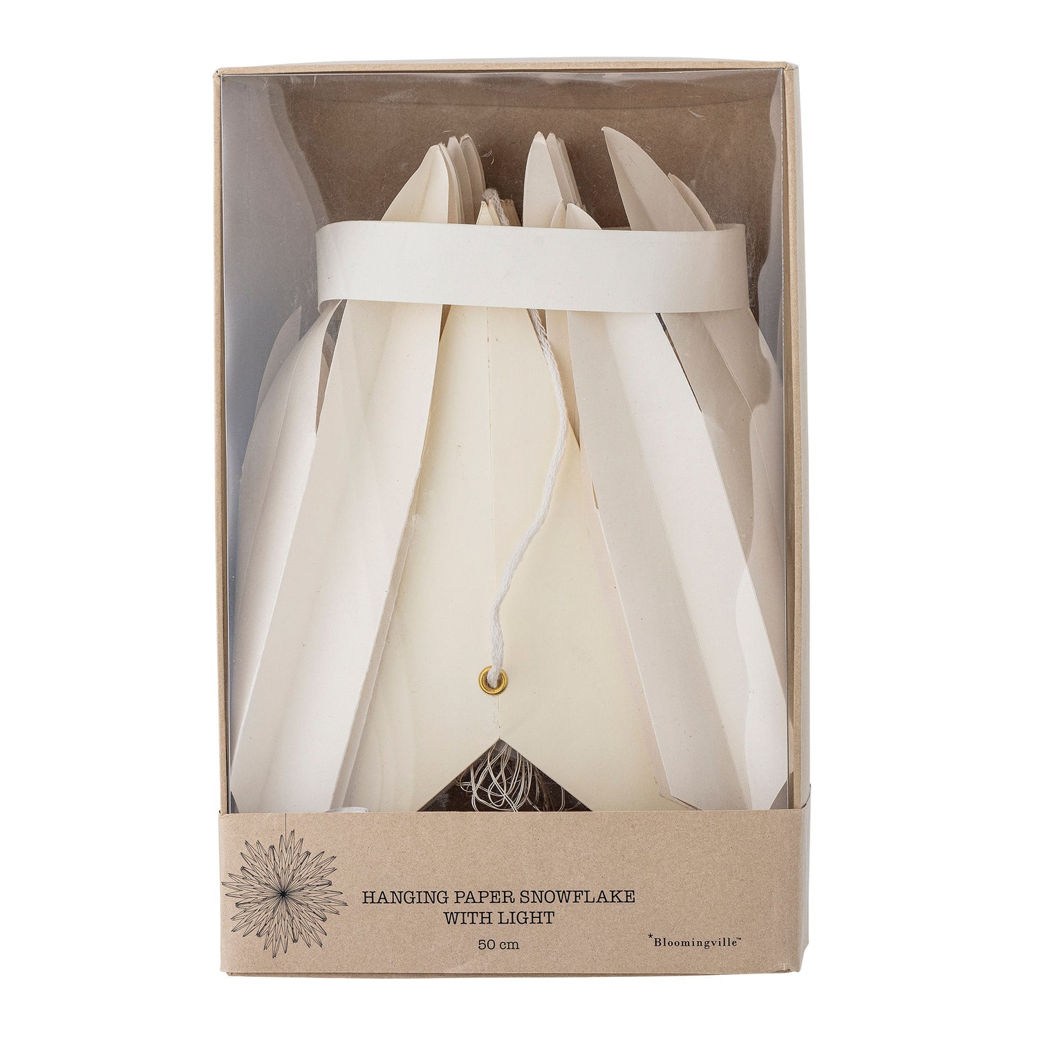 Bloomingville Elijas Stjerne m/lys, Hvid, FSC® Mix, Papir