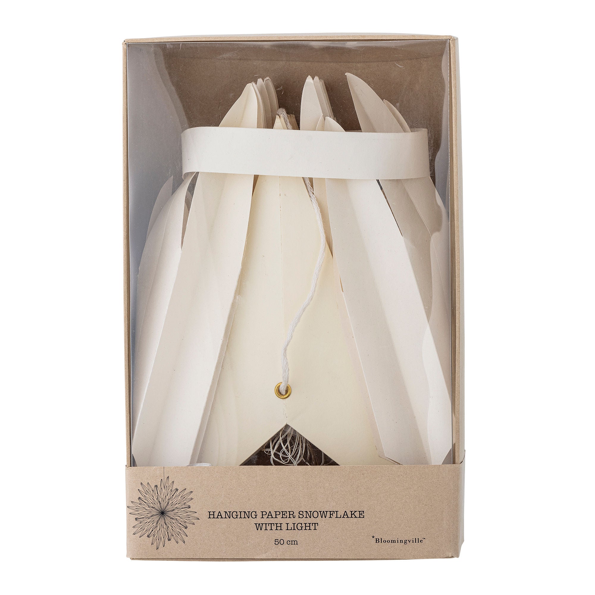 Bloomingville Elijas Stjerne m/lys, Hvid, FSC® Mix, Papir