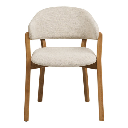 Dunkirk Spisebordsstol - Spisebordsstol, armlæn, egetræ med stof sæde, beige HN1318