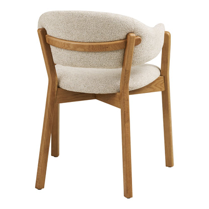 Dunkirk Spisebordsstol - Spisebordsstol, armlæn, egetræ med stof sæde, beige HN1318