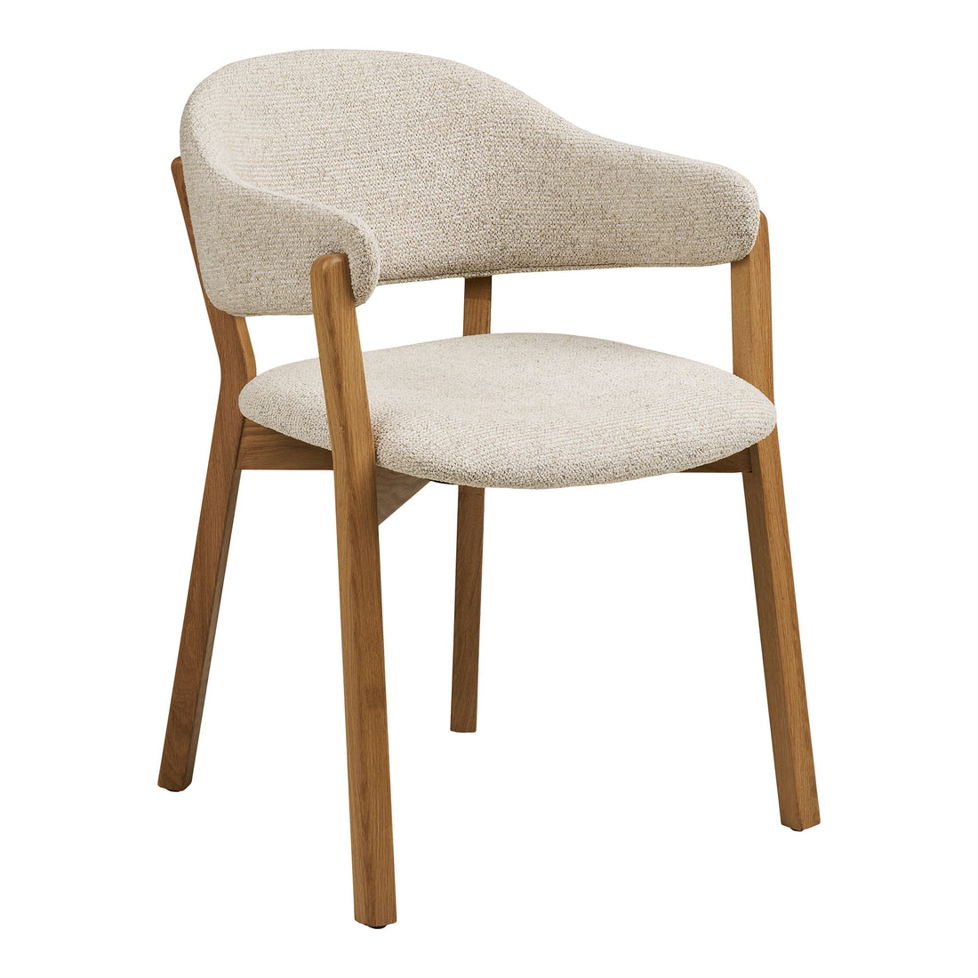 Dunkirk Spisebordsstol - Spisebordsstol, armlæn, egetræ med stof sæde, beige HN1318