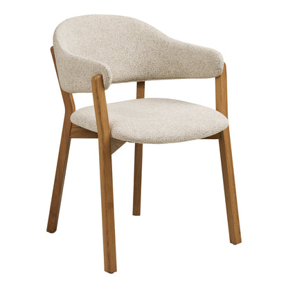 Dunkirk Spisebordsstol - Spisebordsstol, armlæn, egetræ med stof sæde, beige HN1318