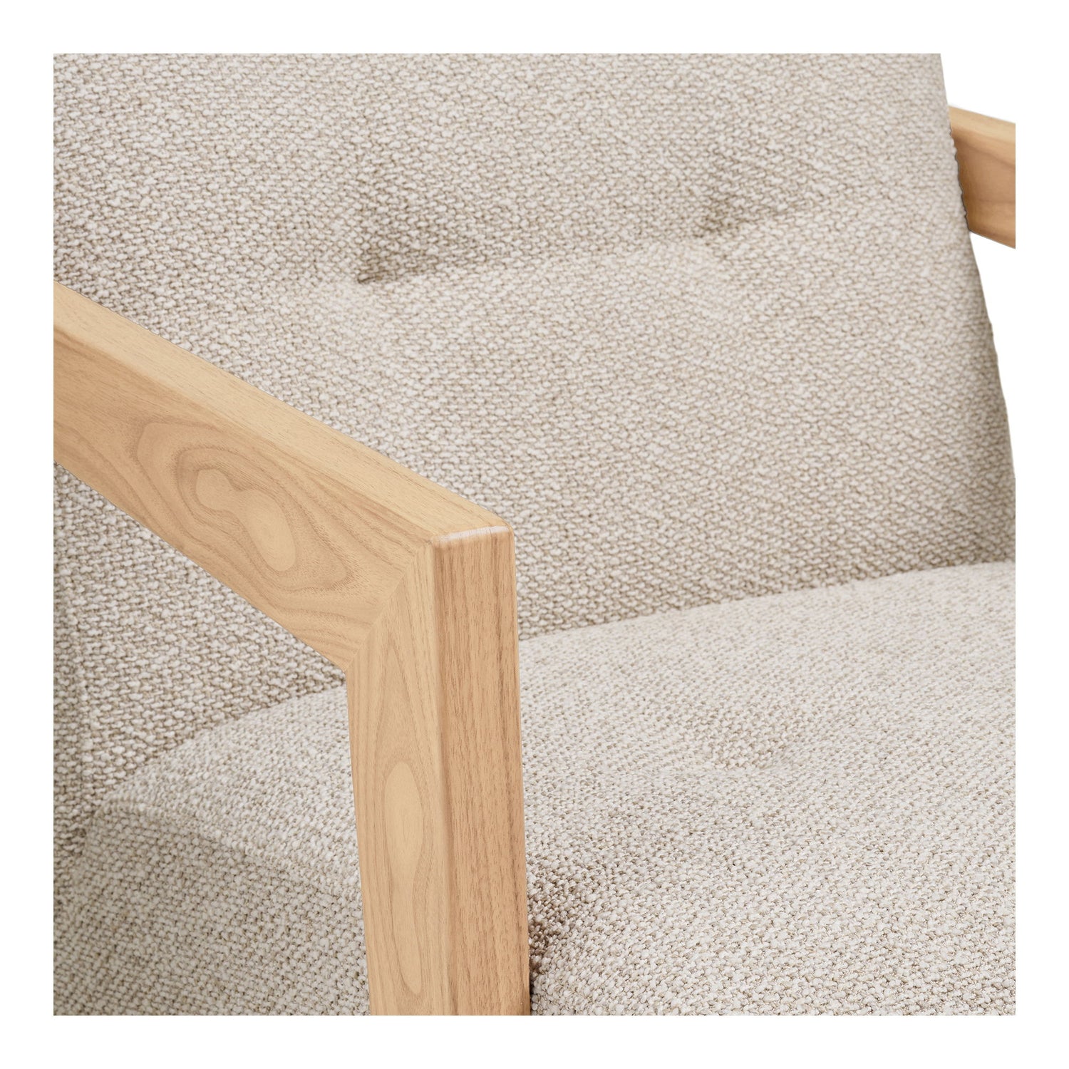 Caracas Loungestol - Loungestol med armlæn, egetræ, beige HN1321