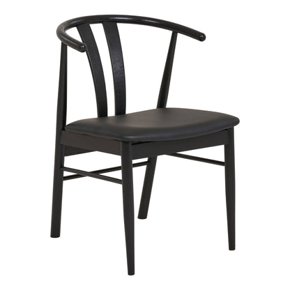 Spisebordsstol, bøgetræ med PU sæde, sort, HN1219