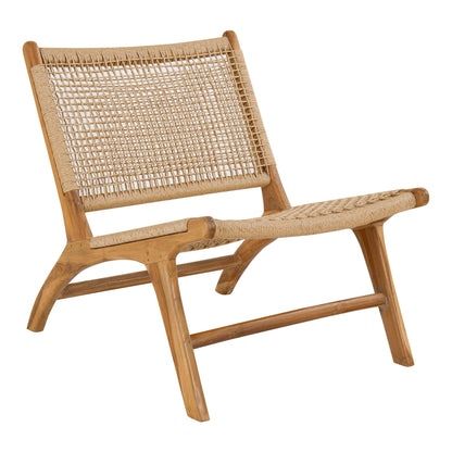 Derby sæt - Loungestol og skammel, teak/PE rattan, natur
