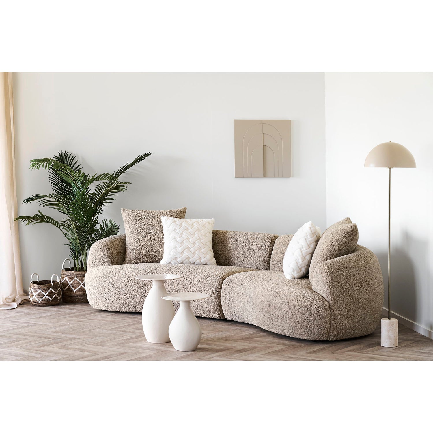 Dali Sofa - Sofa med 4 puder, lysebrun