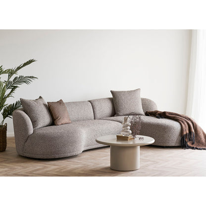 Kingston Lounge Sofa med 2 puder, højrevendt, brun