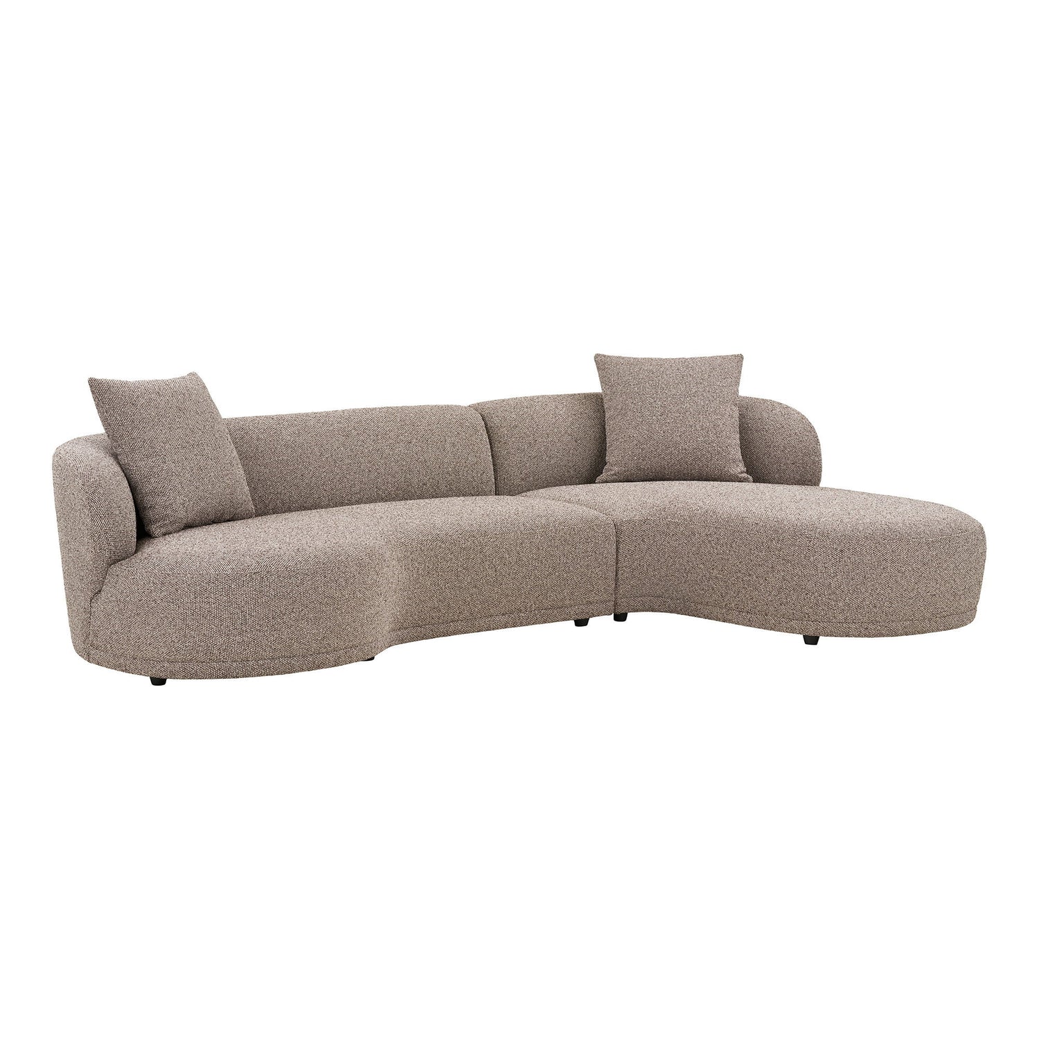 Kingston Lounge Sofa med 2 puder, højrevendt, brun