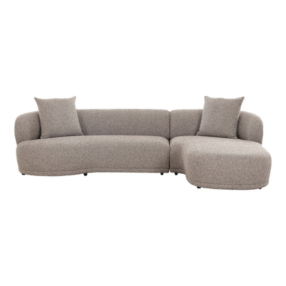 Kingston Lounge Sofa med 2 puder, højrevendt, brun