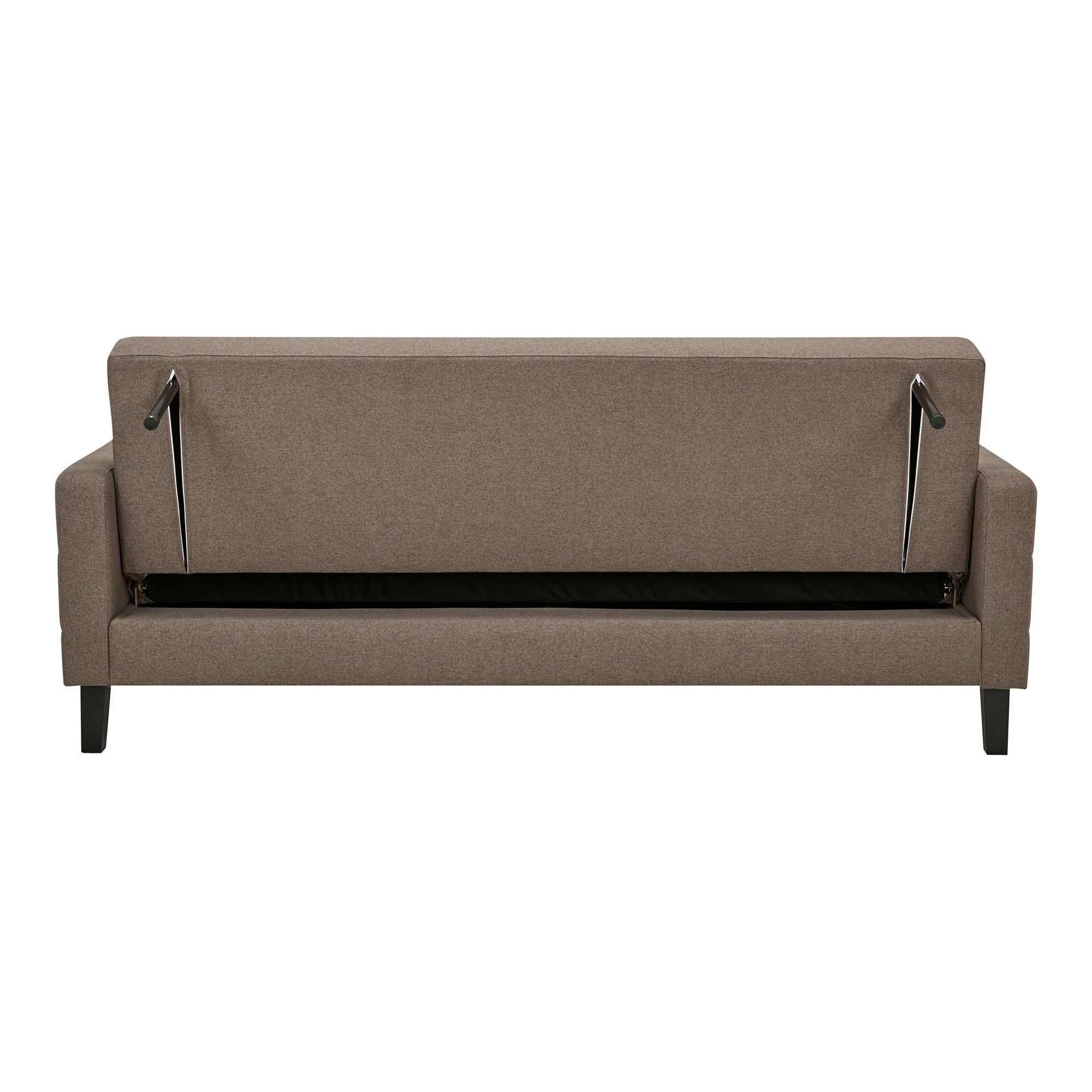 Milton Sovesofa - Sovesofa med opbevaring, brun, sorte ben HN1089