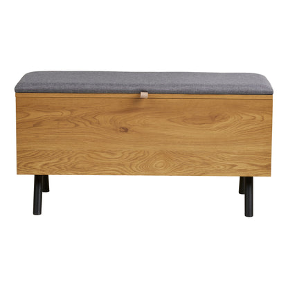 Barco Bænk med opbevaring - Bænk med opbevaring, egetræslook 92x33x48 cm