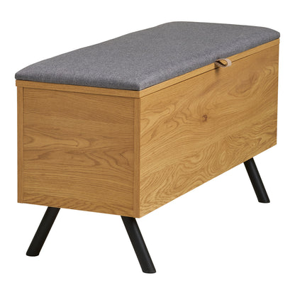 Barco Bænk med opbevaring - Bænk med opbevaring, egetræslook 92x33x48 cm