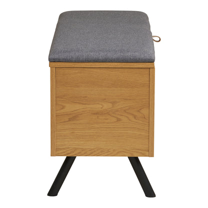 Barco Bænk med opbevaring - Bænk med opbevaring, egetræslook 92x33x48 cm