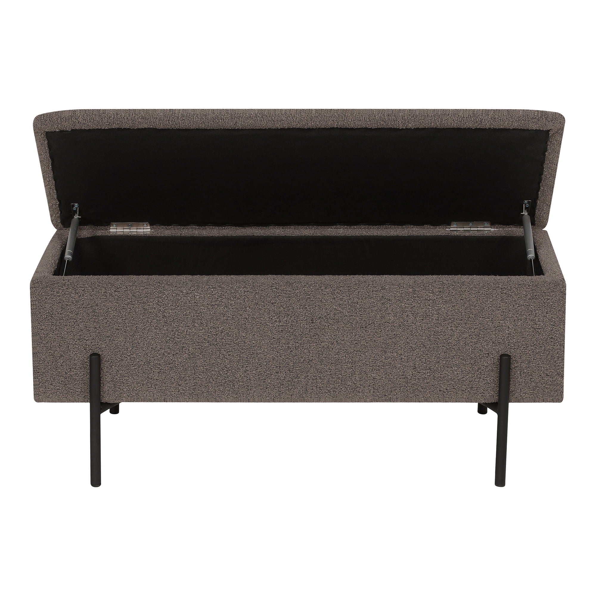 Watford Bænk - Bænk med opbevaring, bouclé, brun 95x36,5x43 cm, HN1061