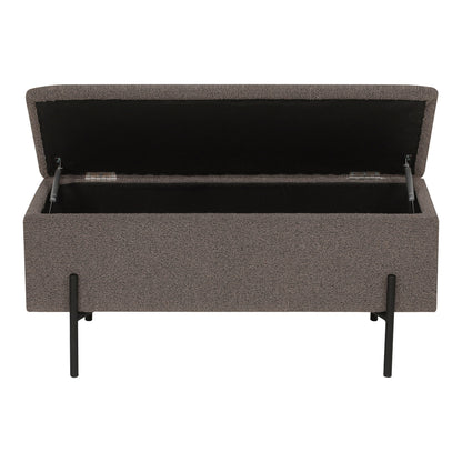 Watford Bænk - Bænk med opbevaring, bouclé, brun 95x36,5x43 cm, HN1061
