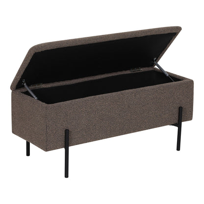 Watford Bænk - Bænk med opbevaring, bouclé, brun 95x36,5x43 cm, HN1061