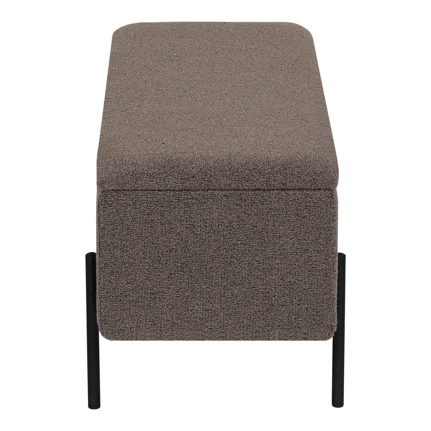 Watford Bænk - Bænk med opbevaring, bouclé, brun 95x36,5x43 cm, HN1061