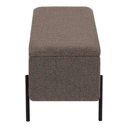 Watford Bænk - Bænk med opbevaring, bouclé, brun 95x36,5x43 cm, HN1061