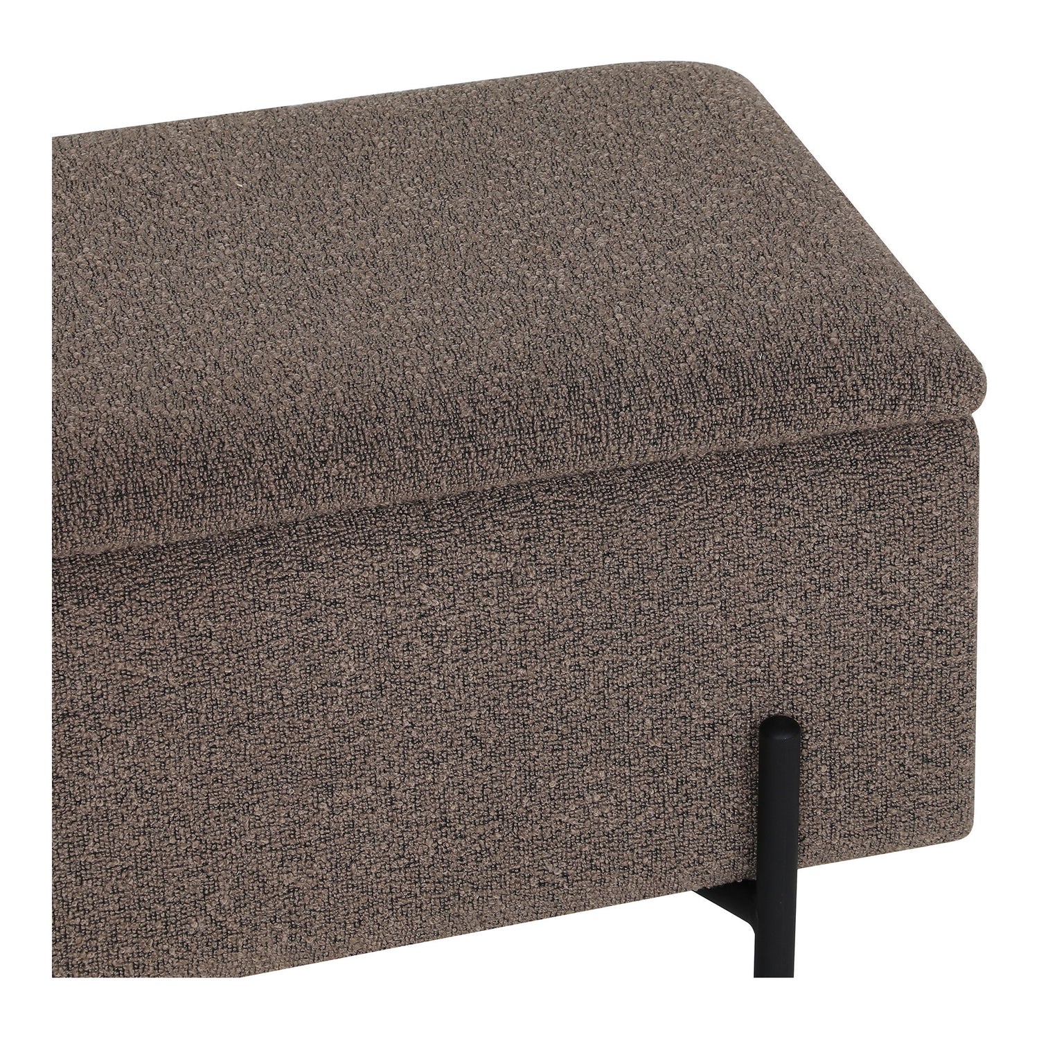 Watford Bænk - Bænk med opbevaring, bouclé, brun 95x36,5x43 cm, HN1061