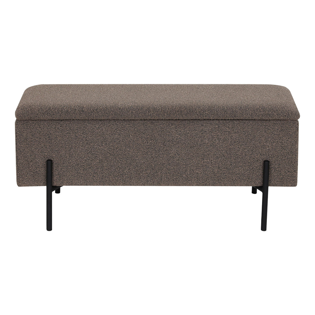 Watford Bænk - Bænk med opbevaring, bouclé, brun 95x36,5x43 cm, HN1061