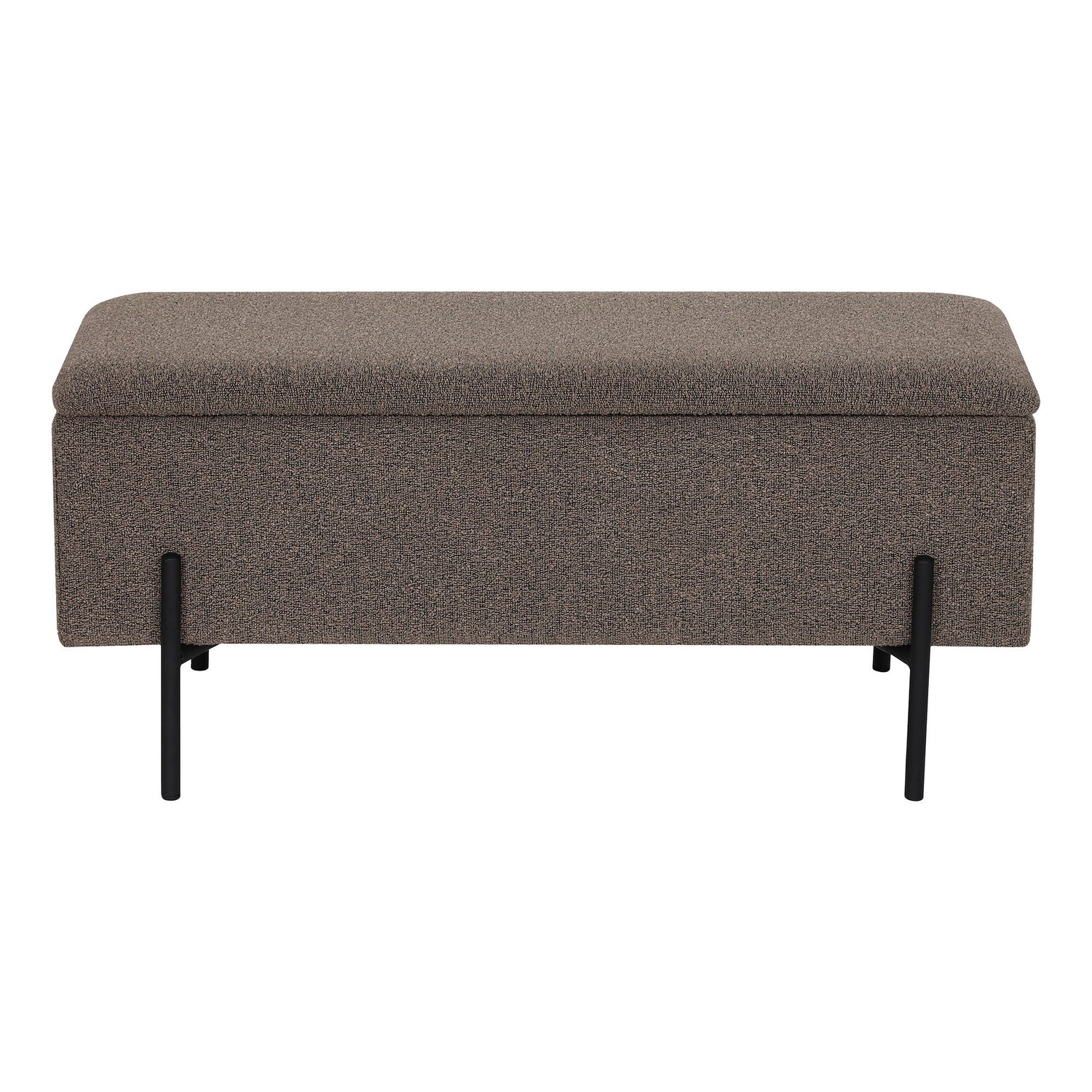 Watford Bænk - Bænk med opbevaring, bouclé, brun 95x36,5x43 cm, HN1061