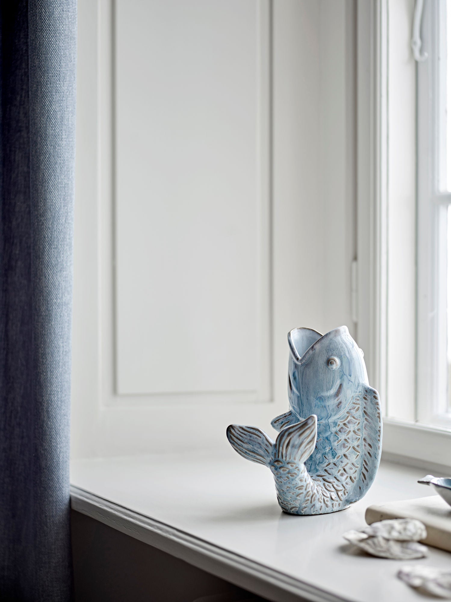 Creative Collection Hiro Vase, Blå, Stentøj