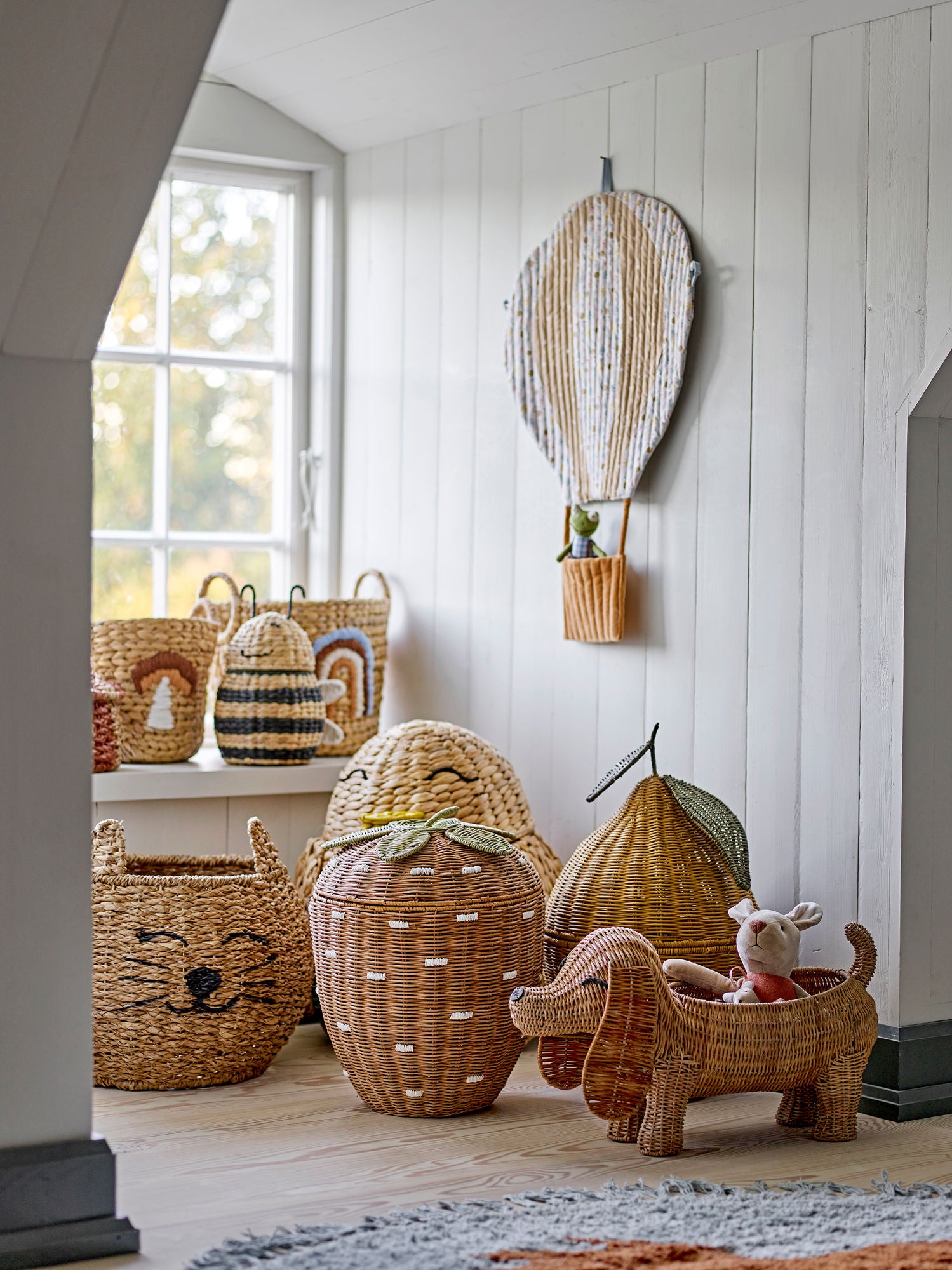 Bloomingville MINI Palle Kurv, Brun, Rattan