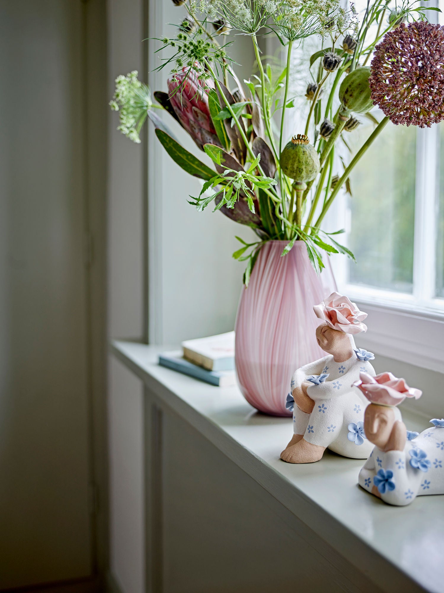 Bloomingville Ennis Vase, Rosa, Glas