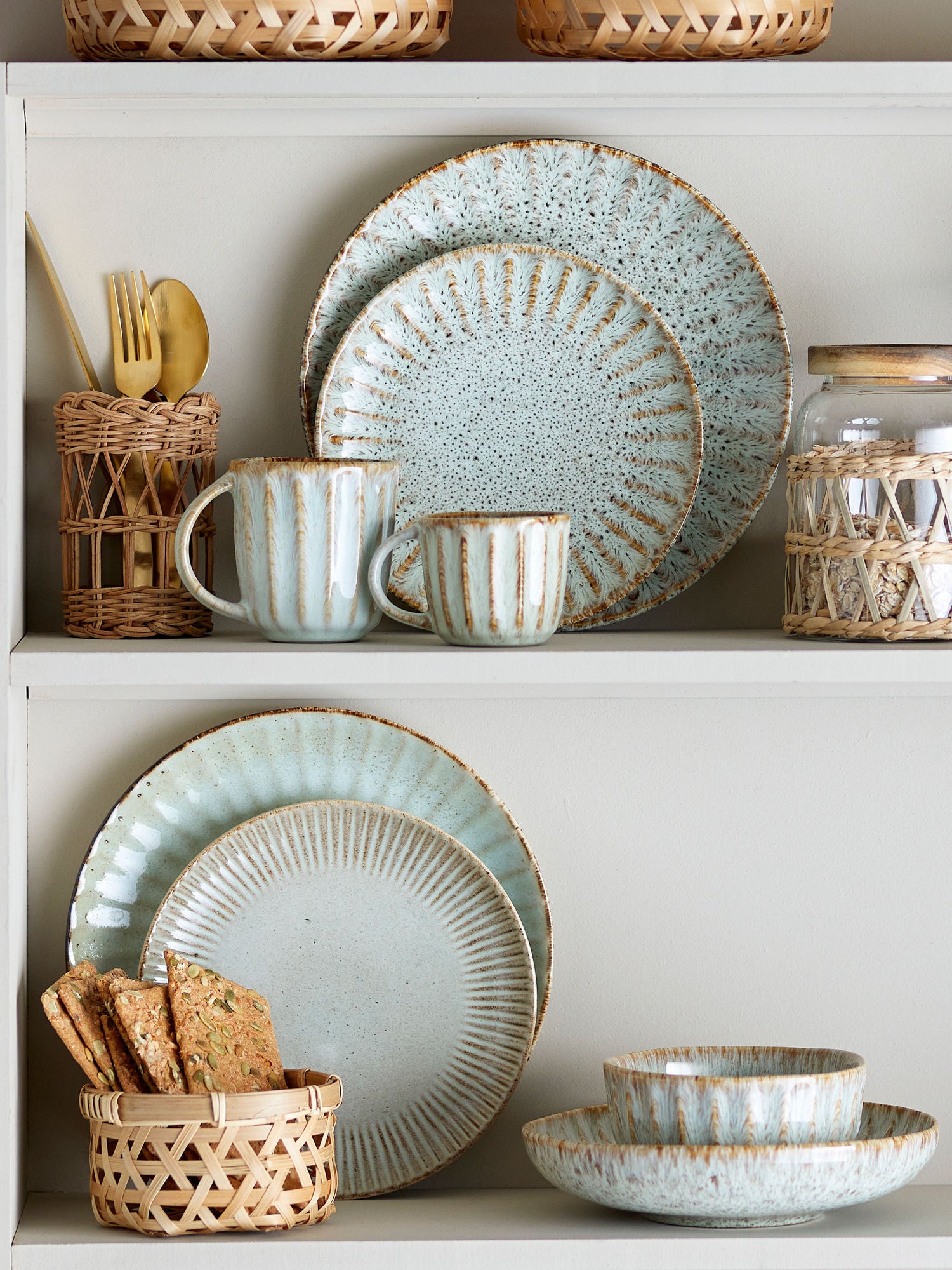 Creative Collection Fleur Bordservice Sæt, Natur, Stentøj
