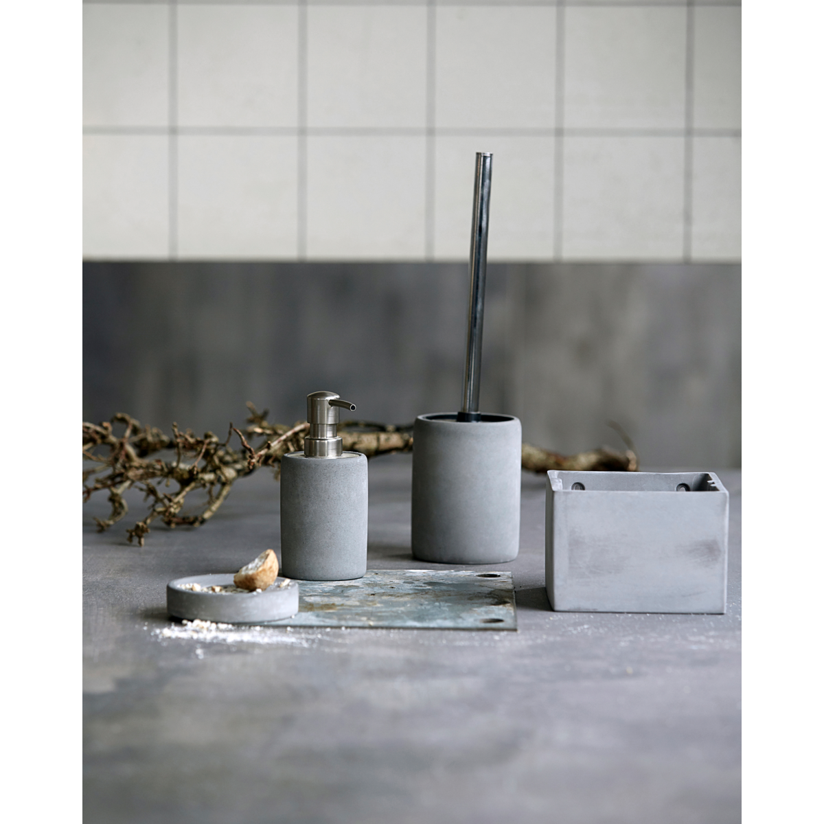 Toiletpapirholder, HDCement, Grå