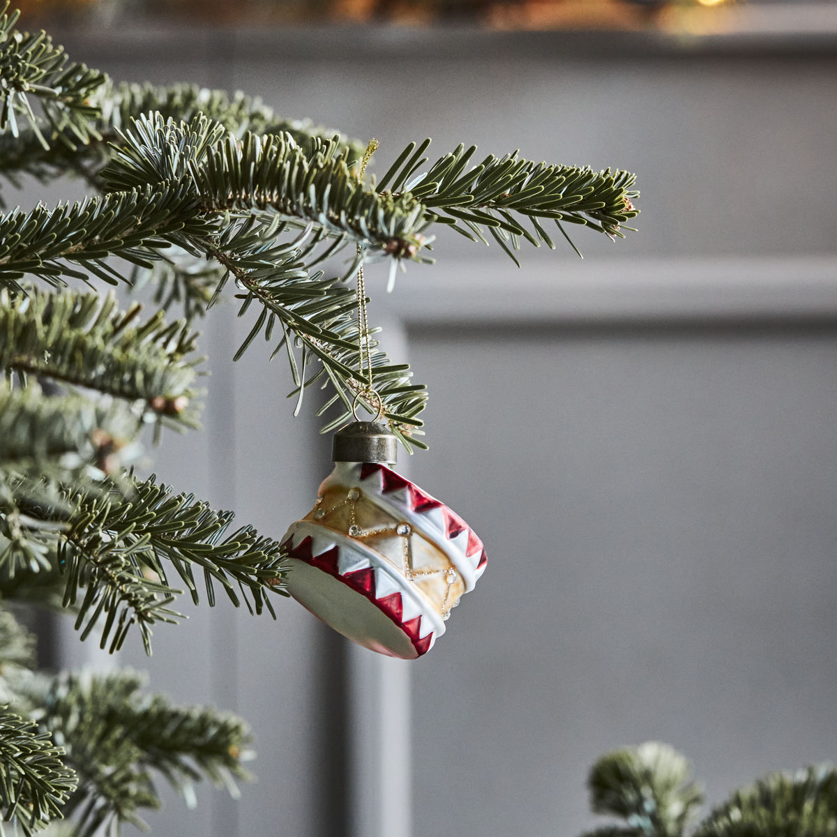 Julepynt, HDTambur, Rød;Guld