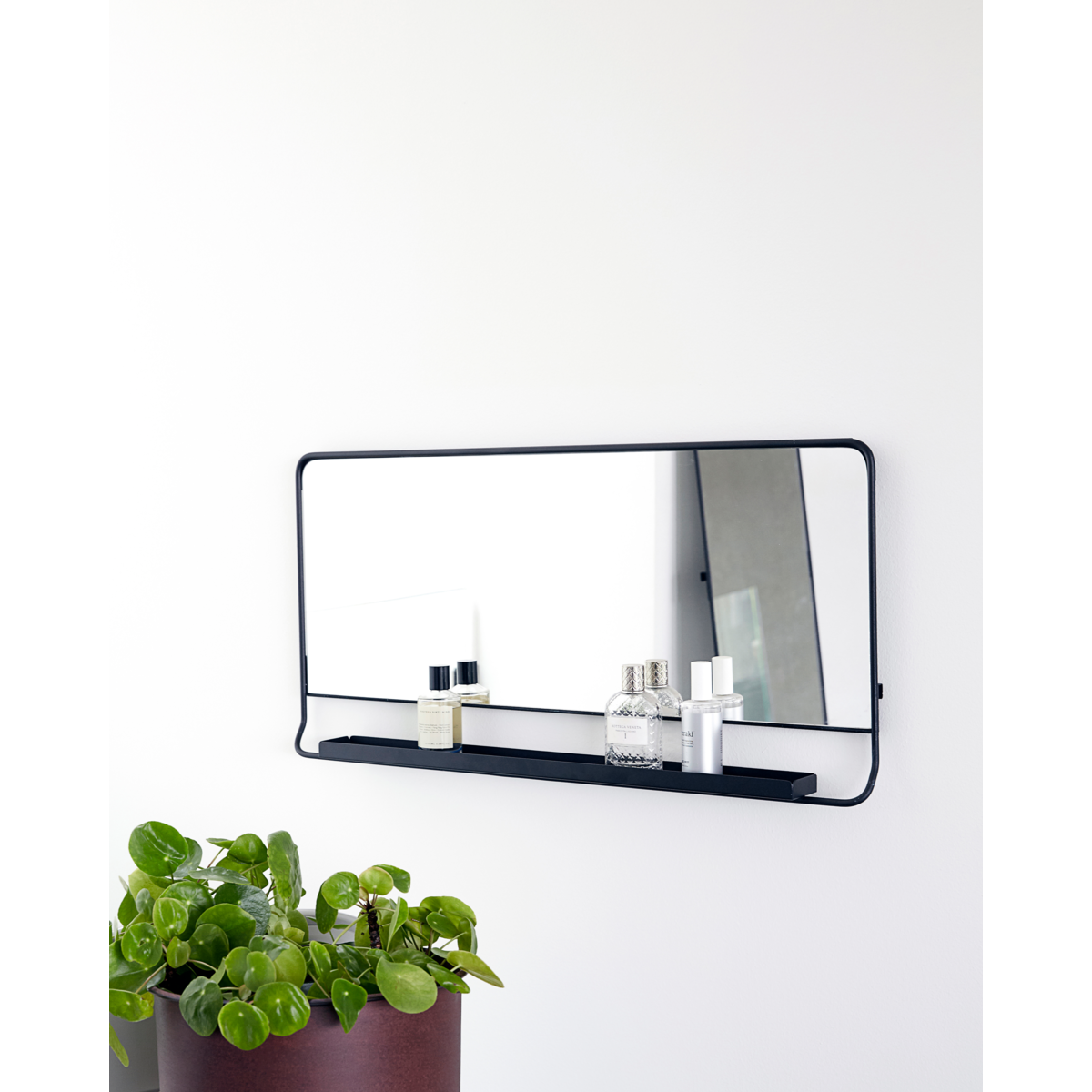Spejl m. hylde, HDChic, Sort