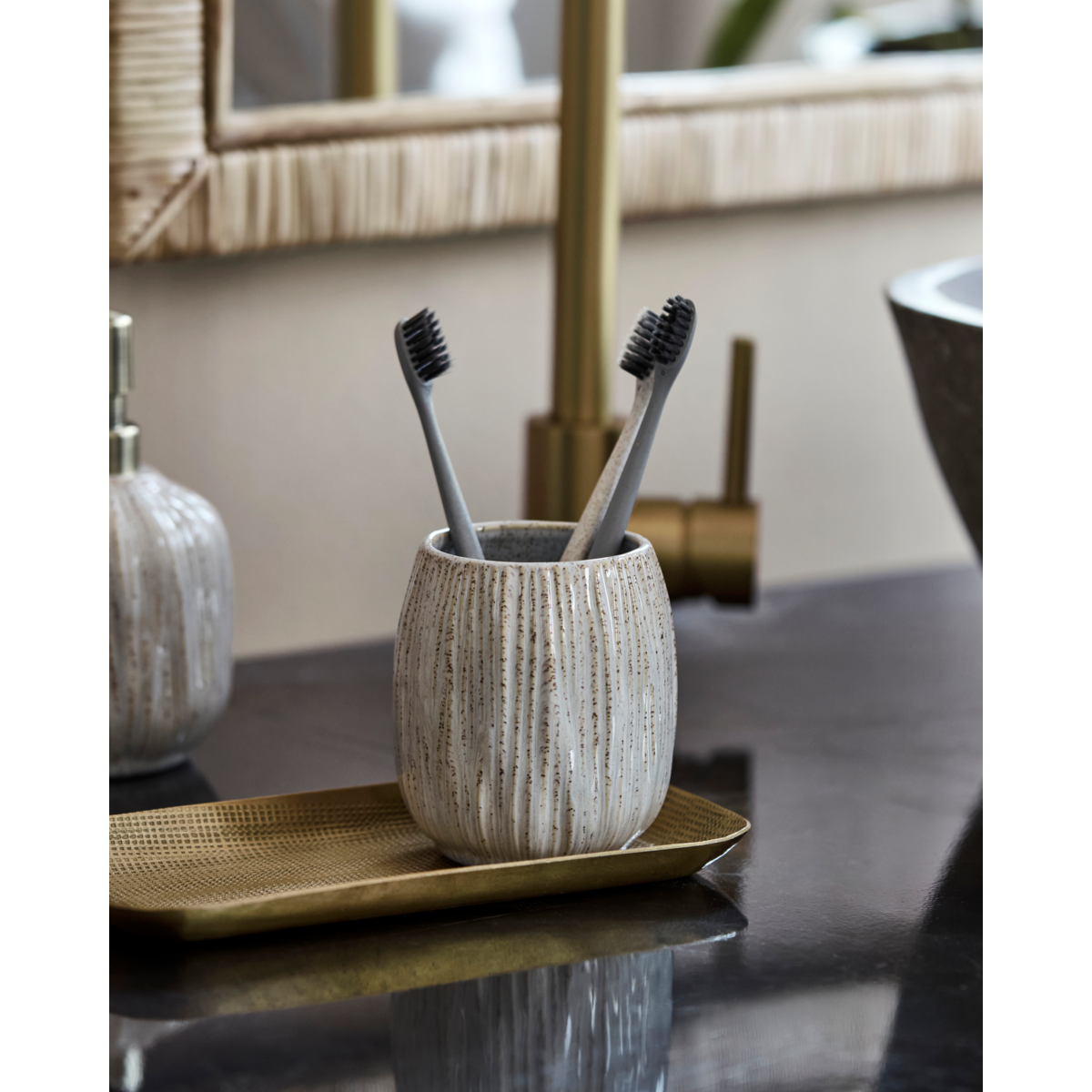 Tandbørsteholder, HDDeco, Råhvid